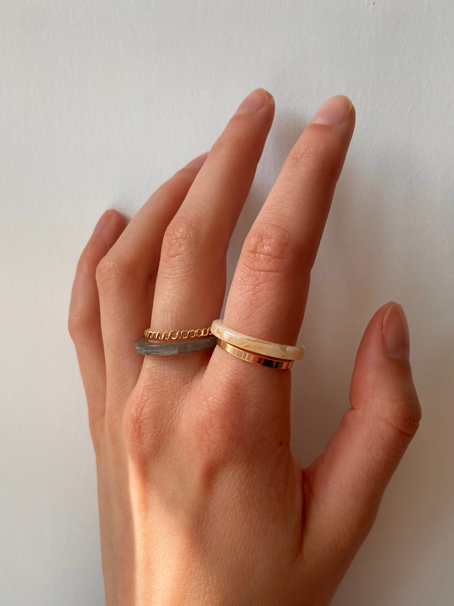 Gold Stone 4 piece ring set!