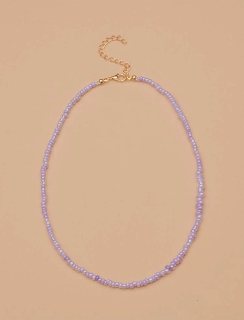 Purple Beaded Necklace