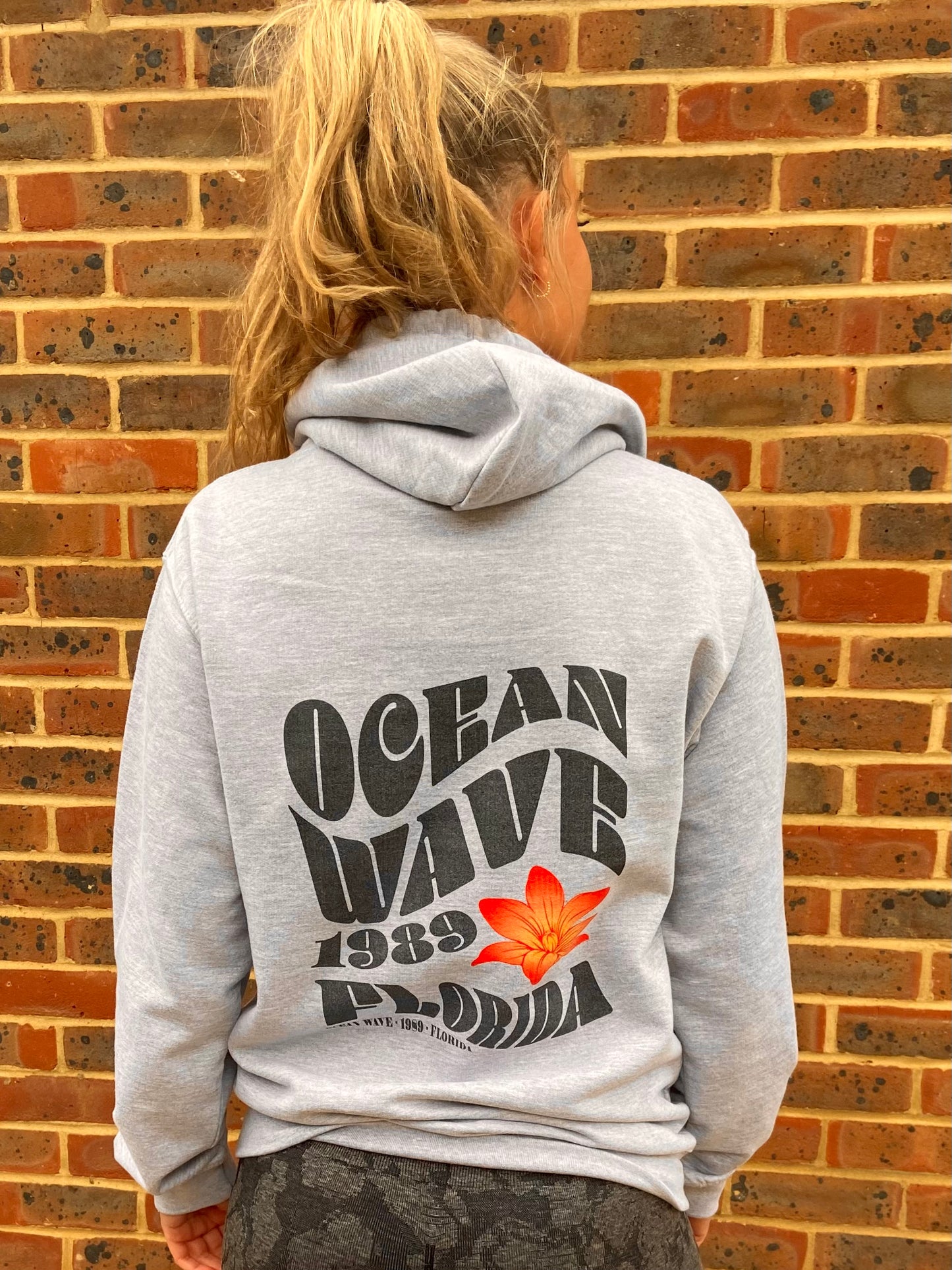 Grey Ocean Wave Hoodie