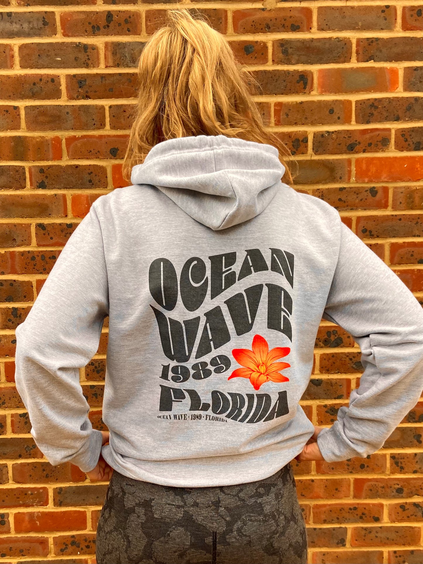 Grey Ocean Wave Hoodie