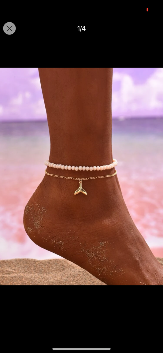 Gold Tail Anklet Set