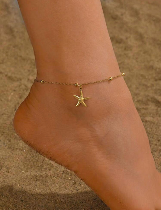 Gold Starfish Anklet