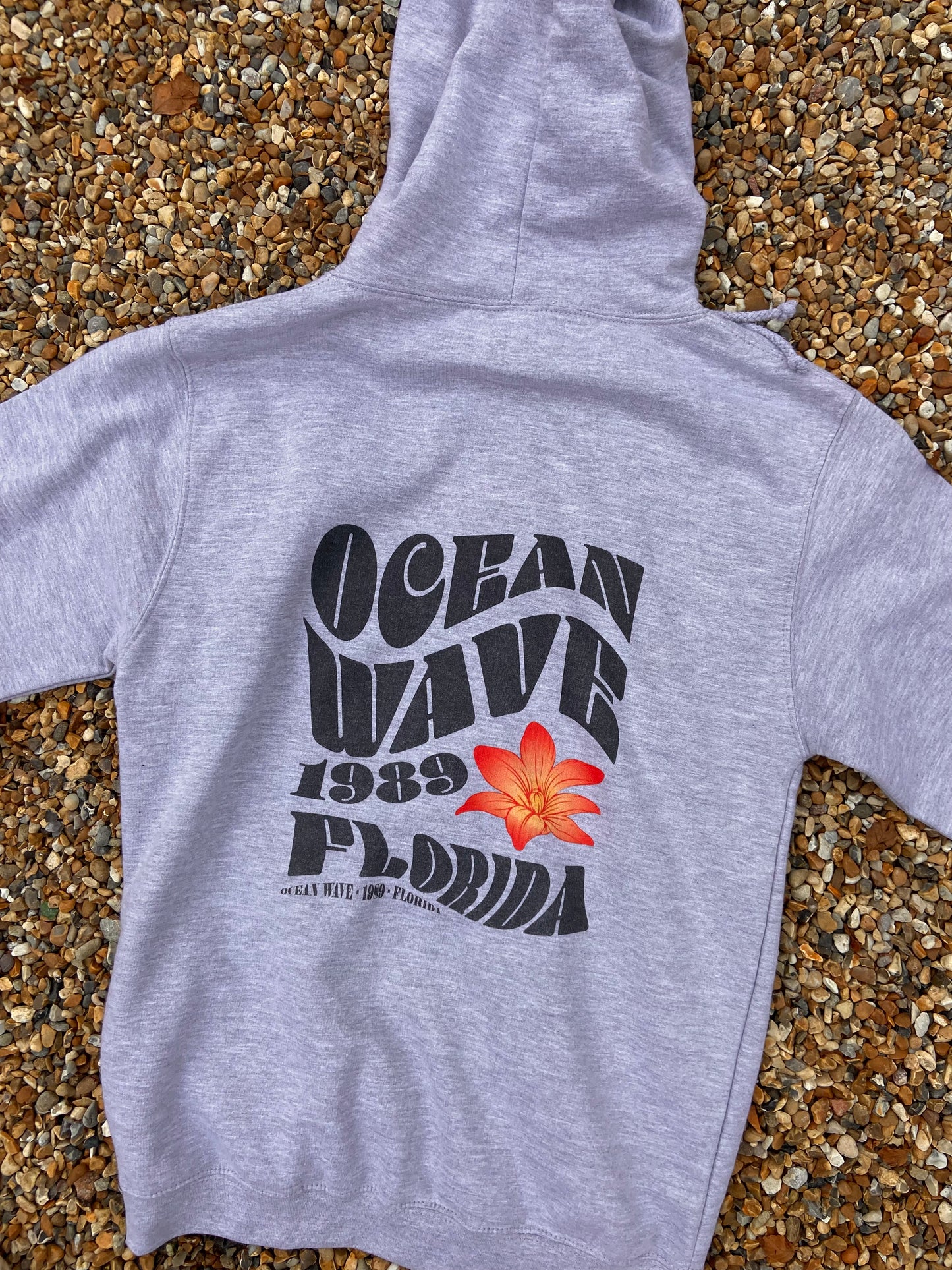 Grey Ocean Wave Hoodie