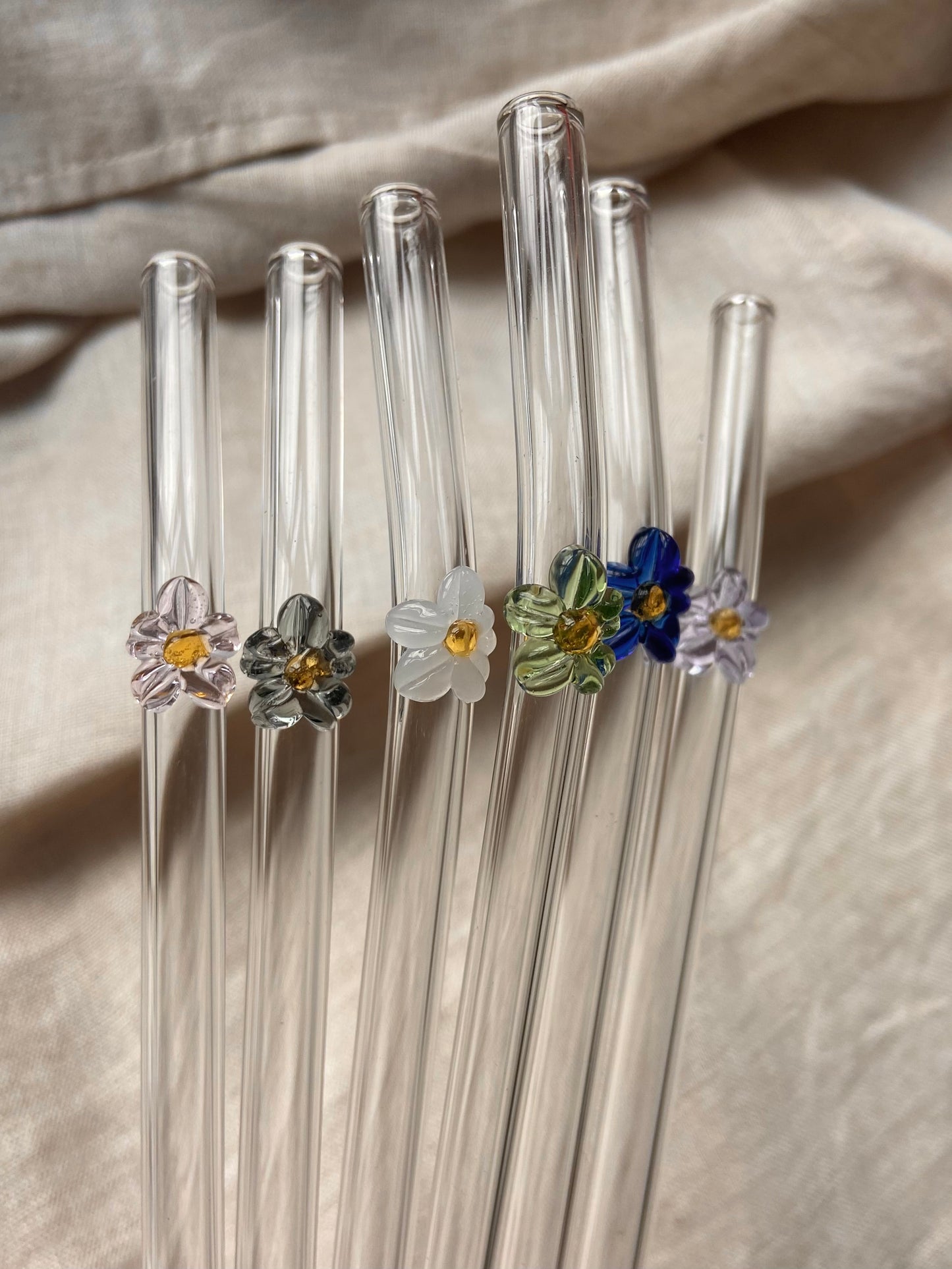 Glass Flower Straw