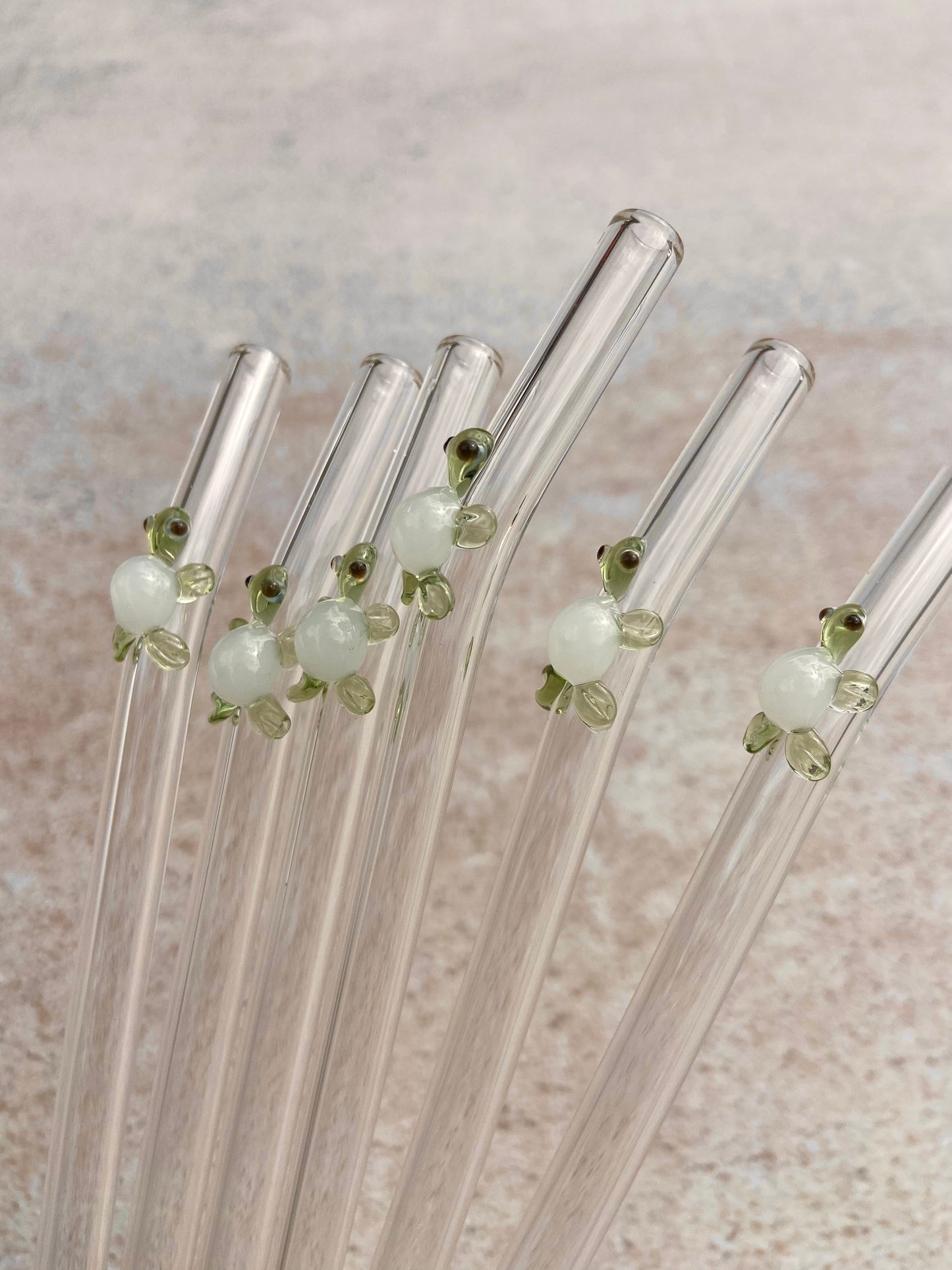 Glass Straw With Flower Flower Glass Straw Drinking Glass Straw