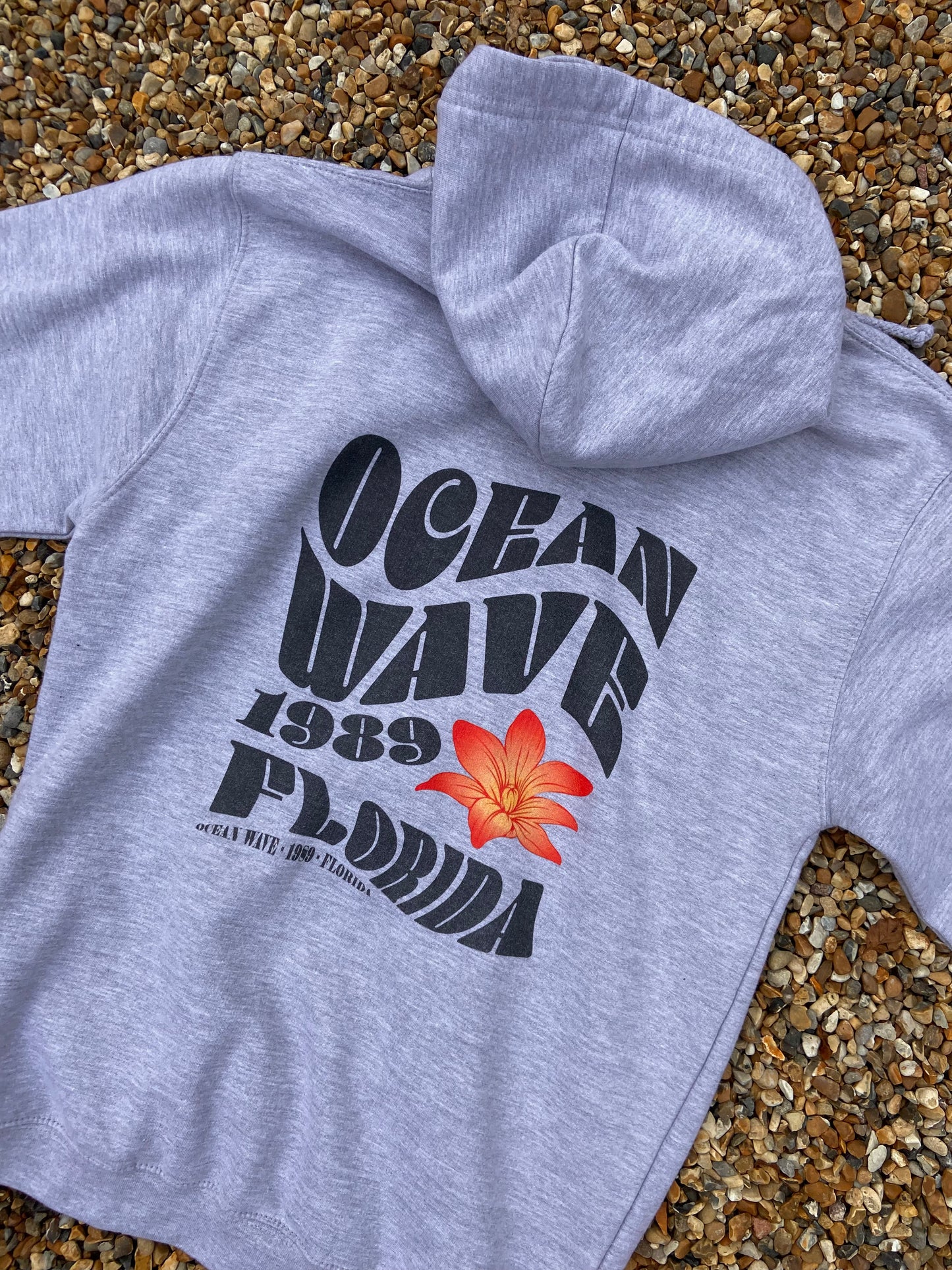 Grey Ocean Wave Hoodie