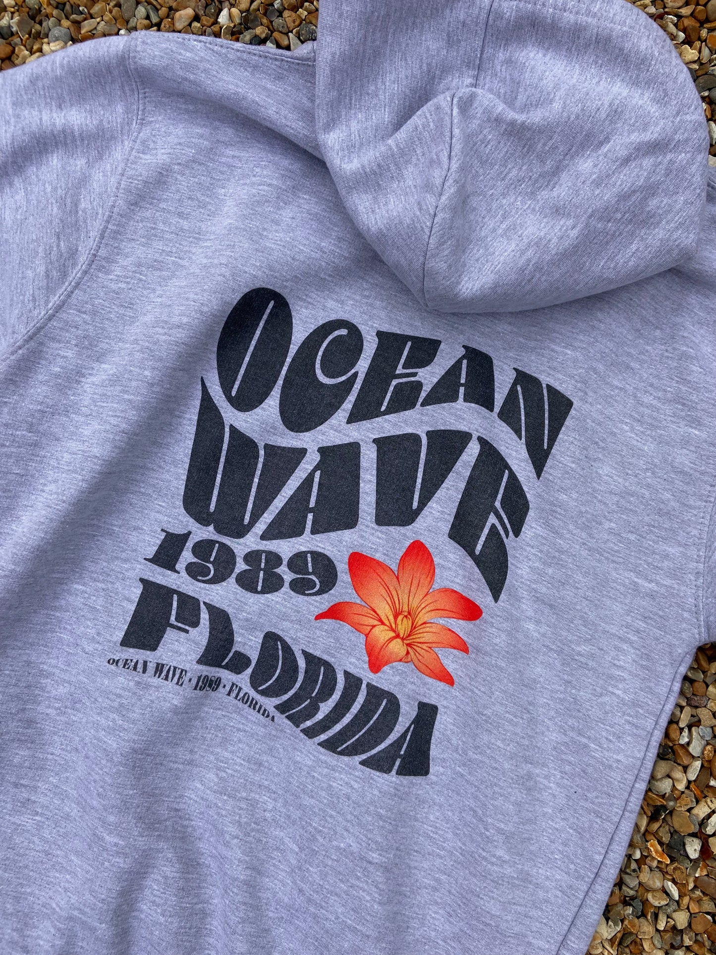 Grey Ocean Wave Hoodie