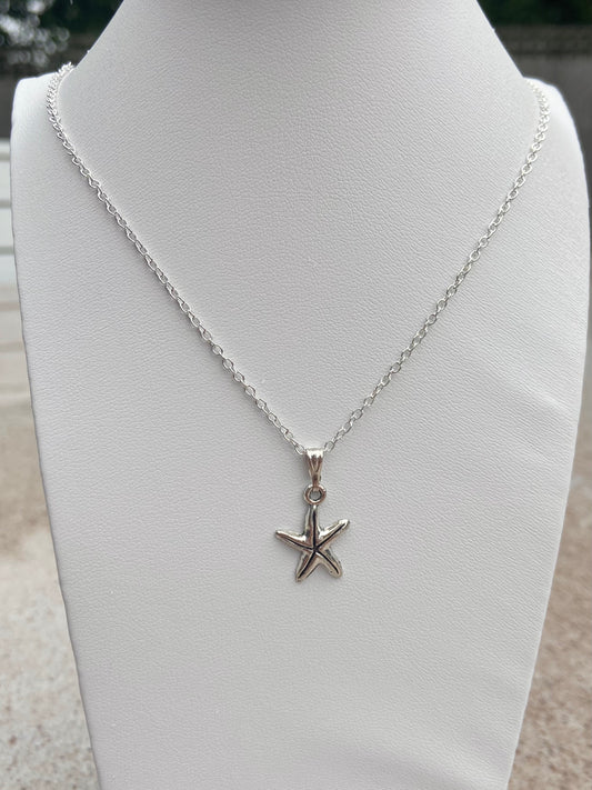 Silver Starfish Necklace