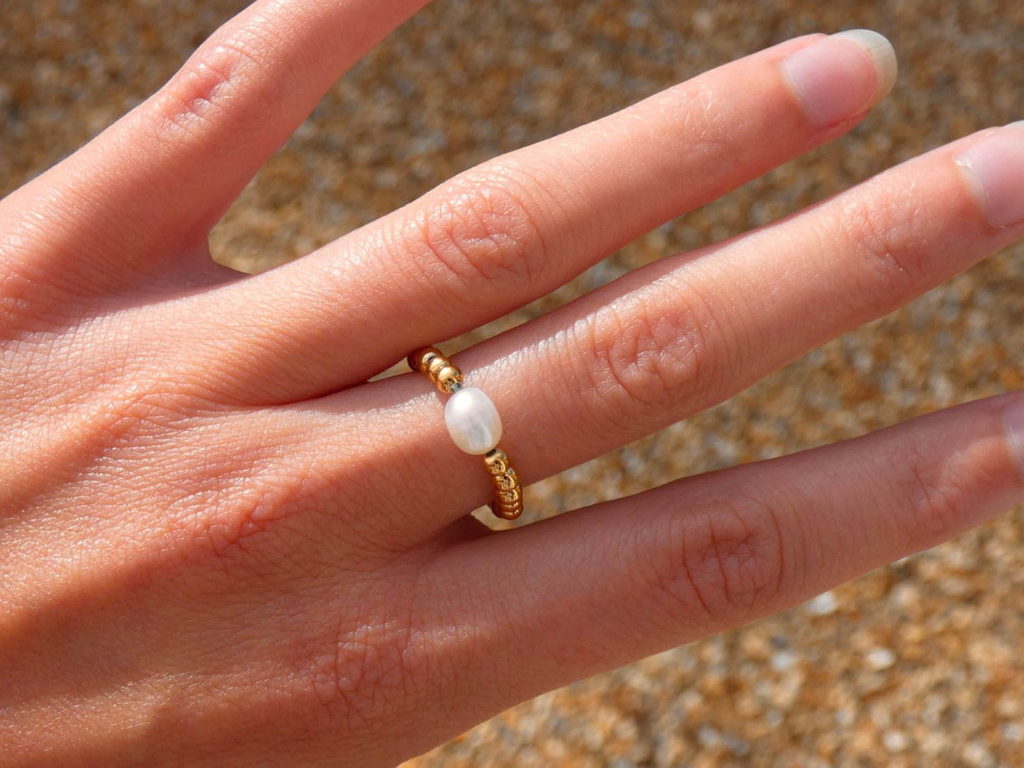 Gold Pearl Ring