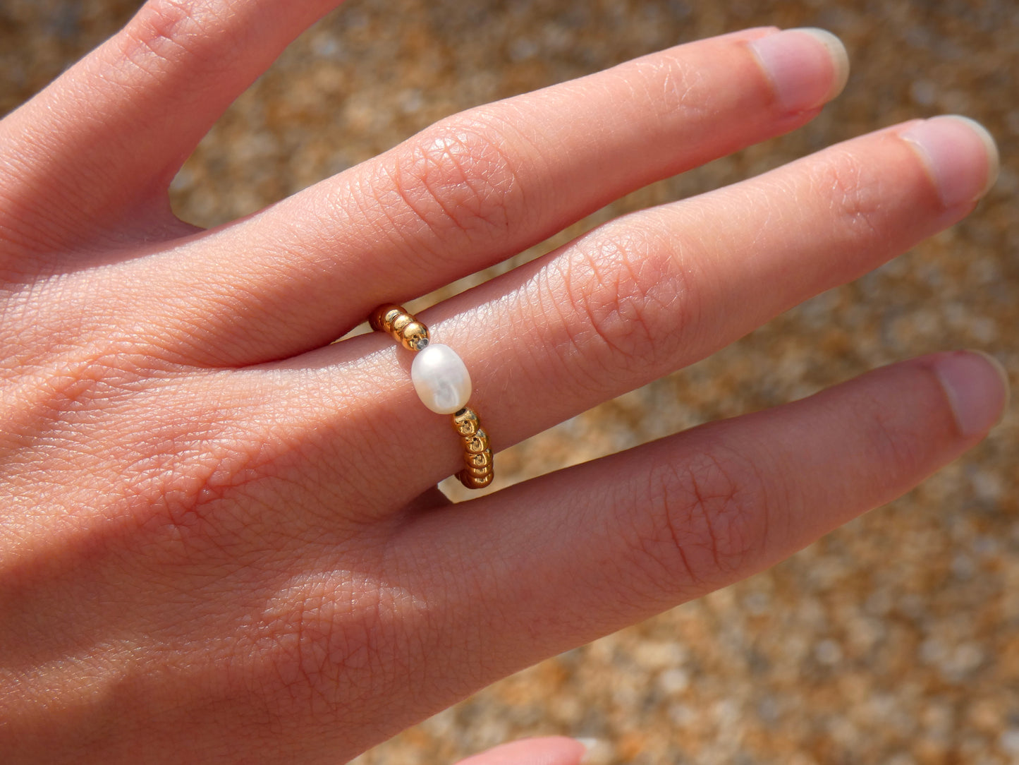 Gold Pearl Ring