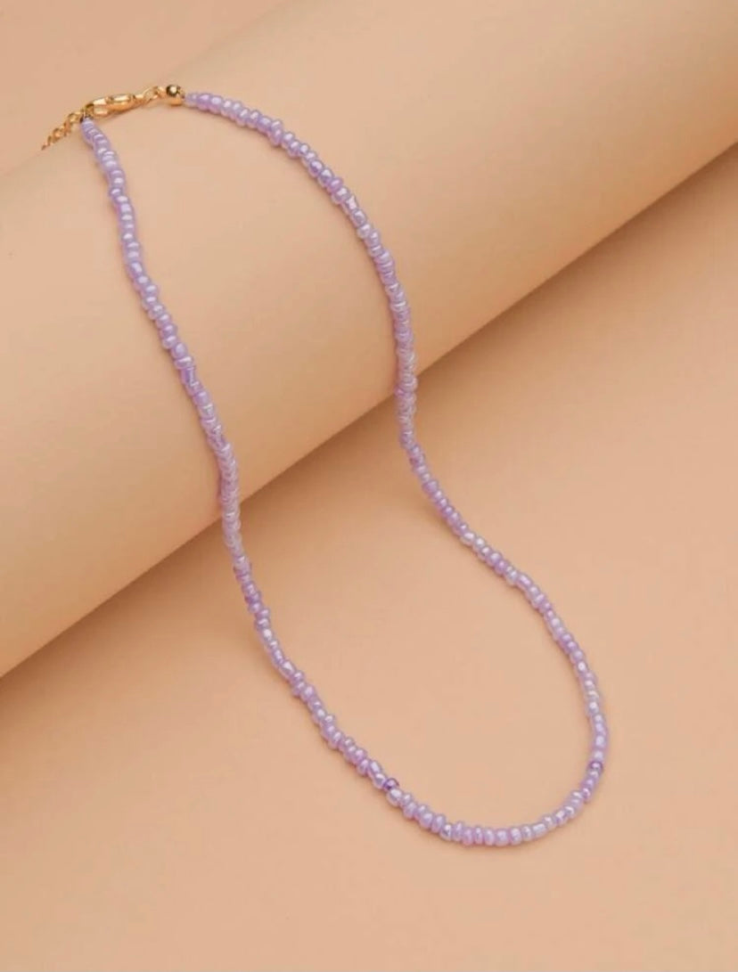 Purple Beaded Necklace