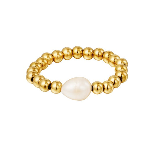 Gold Pearl Ring