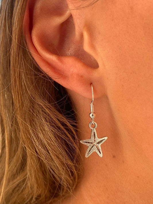 Silver Starfish Earrings