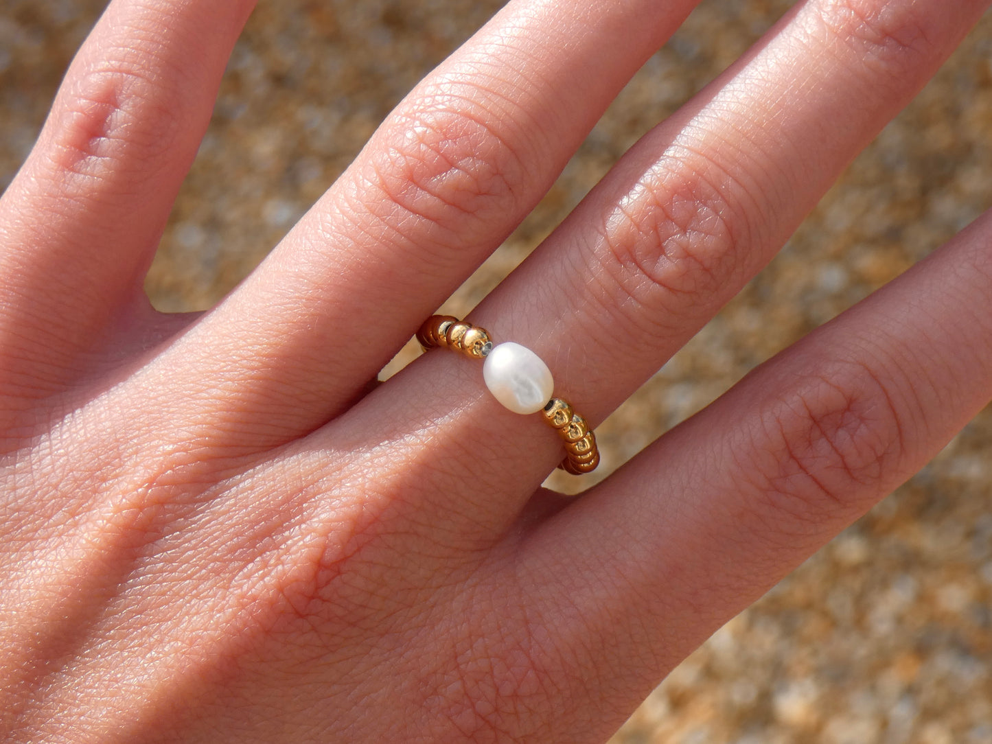 Gold Pearl Ring